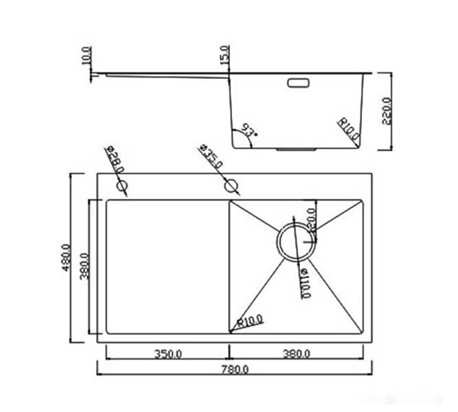 Кухонная мойка Roxen Vespa 560230-70R сатин