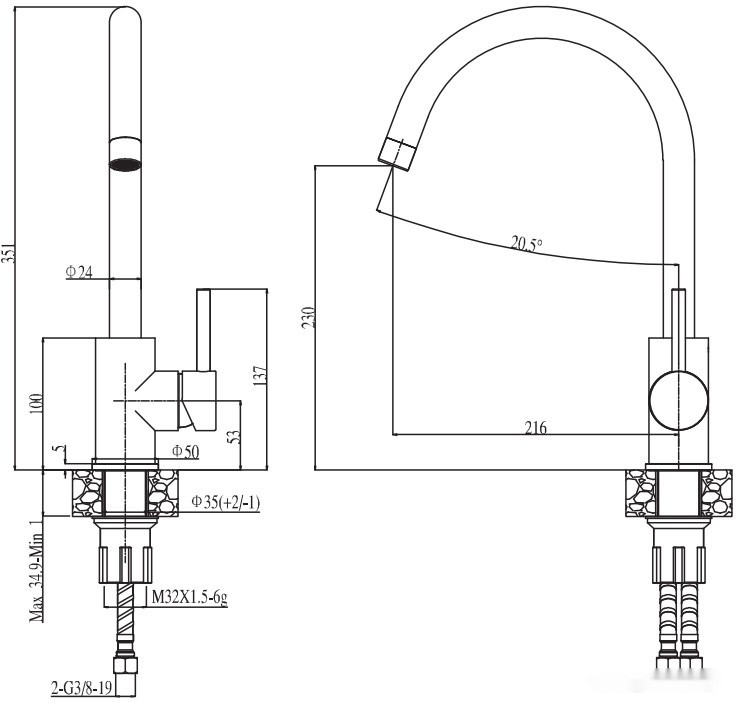 Смеситель ESKO Kitchen K4