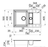 Кухонная мойка Elleci Easy 325 M70 Ghisa
