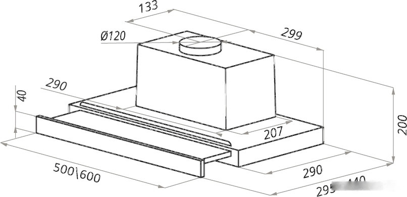Вытяжка Ciarko Turbo 50 (белый)