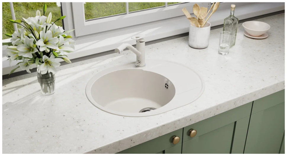 Кухонная мойка Ulgran Quartz Nora 585-01 (жасмин) Кухонная мойка Ulgran Quartz Nora 585-01 (жасмин)