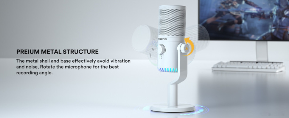 Проводной микрофон Maono DM30 (белый) Проводной микрофон Maono DM30 (белый)