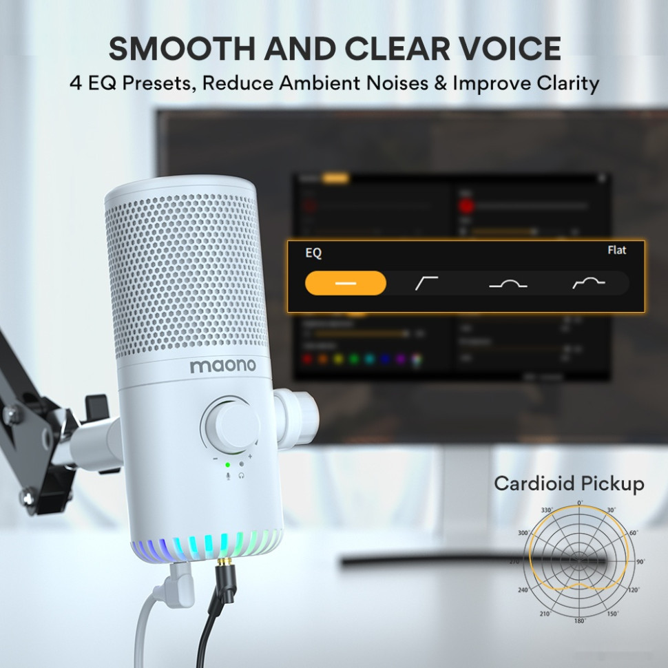 Проводной микрофон Maono DM30 (белый) Проводной микрофон Maono DM30 (белый)