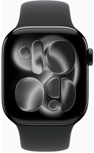 Умные часы Apple Watch Series 11 46 мм (алюминиевый корпус, черный/черный, спортивный силиконовый ремешок S/M)