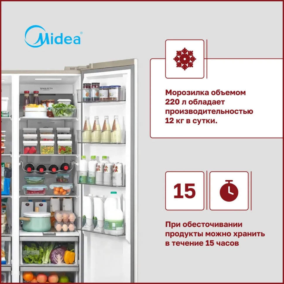 Холодильник с морозильником Midea MDRS791MIE33