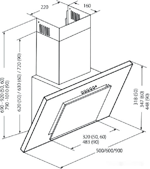 Вытяжка AKPO Nero line eco 50 WK-4 (черный)