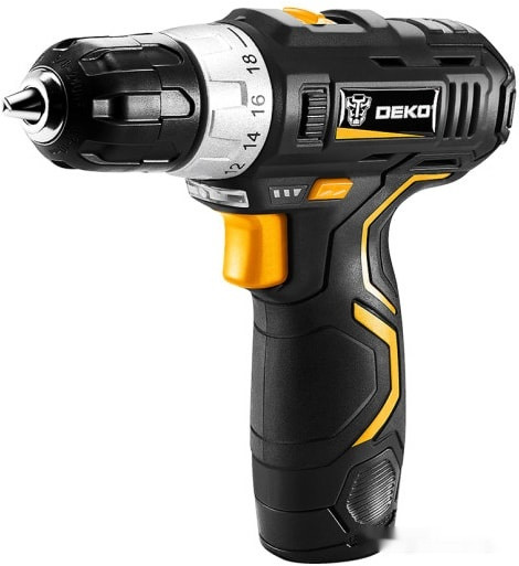 Дрель-шуруповерт Deko GCD12DU3 SET 4 063-4140 (с 2-мя АКБ, кейс, набор оснастки) Дрель-шуруповерт Deko GCD12DU3 SET 4 063-4140 (с 2-мя АКБ, кейс, набор оснастки)