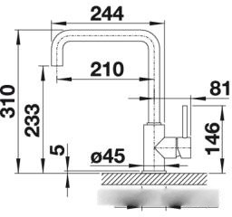 Смеситель Blanco Mili 525130 (серый беж)