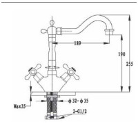 Смеситель GranFest 20608 бронза