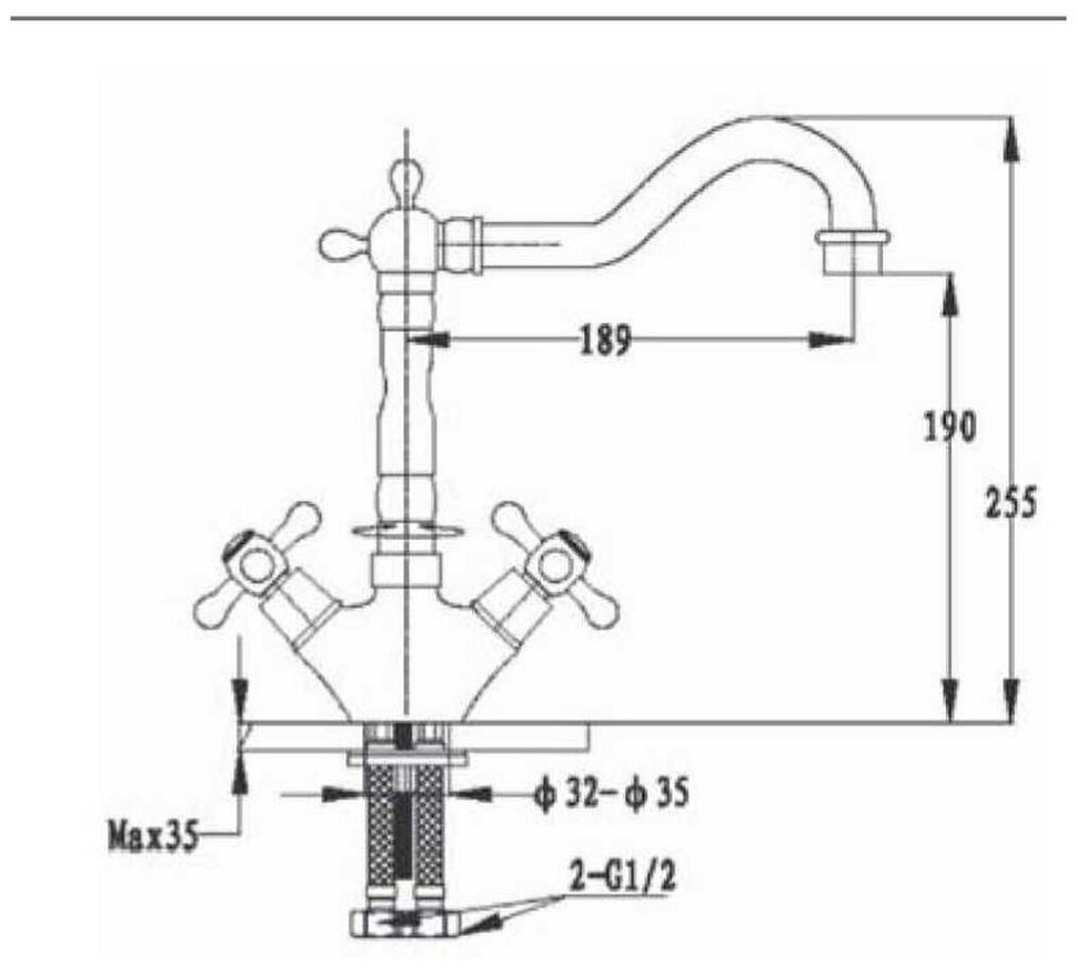 Смеситель GranFest 20608 бронза Смеситель GranFest 20608 бронза