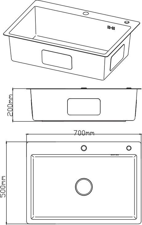 Кухонная мойка Diadonna DS7050B Кухонная мойка Diadonna DS7050B