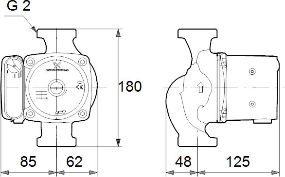 Циркуляционный насос Grundfos UPS 32-80 180
